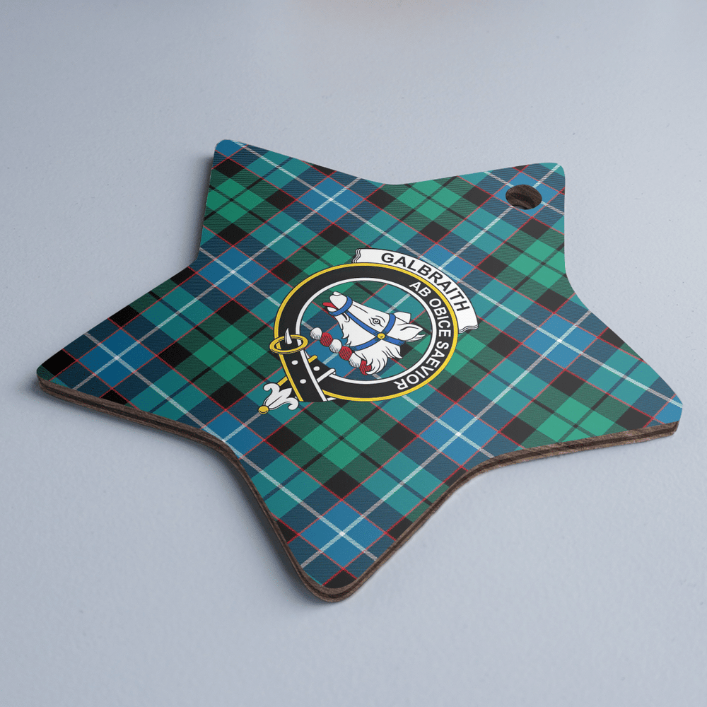 Clan Galbraith Ancient Tartan Crest Star Ceramic Ornament FM55 Galbraith Ancient Tartan Tartan Christmas