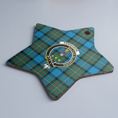 Clan Fergusson Ancient Tartan Crest Star Ceramic Ornament SQ53 Fergusson Ancient Tartan Tartan Christmas