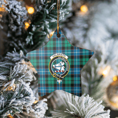 Clan Galbraith Ancient Tartan Crest Star Ceramic Ornament FM55 Galbraith Ancient Tartan Tartan Christmas