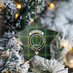 Clan MacArthur Modern Tartan Crest Star Ceramic Ornament DA49 MacArthur Modern Tartan Tartan Christmas