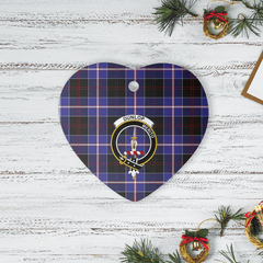 Clan Dunlop Modern Tartan Crest Heart Ceramic Ornament DK46 Dunlop Modern Tartan Tartan Christmas