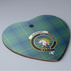 Clan Oliphant Ancient Tartan Crest Heart Ceramic Ornament IW76 Oliphant Ancient Tartan Tartan Christmas