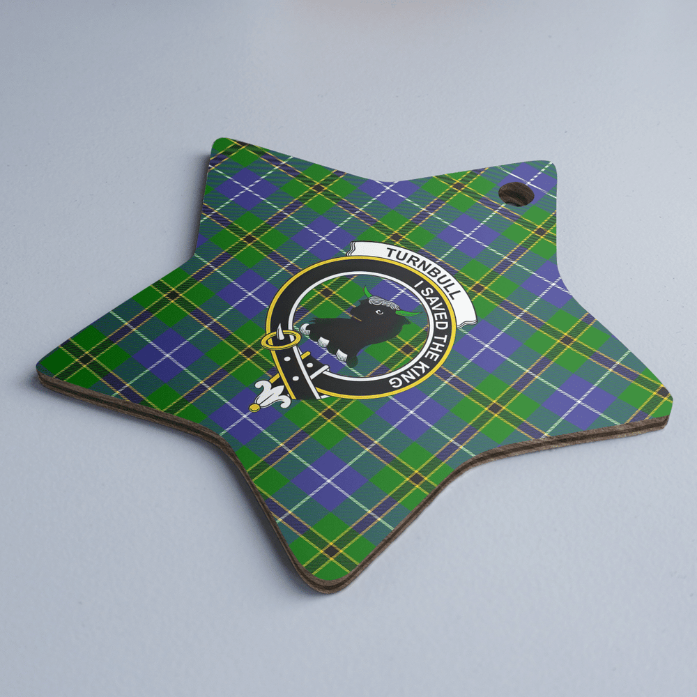 Clan Turnbull Hunting Tartan Crest Star Ceramic Ornament YA77 Turnbull Hunting Tartan Tartan Christmas