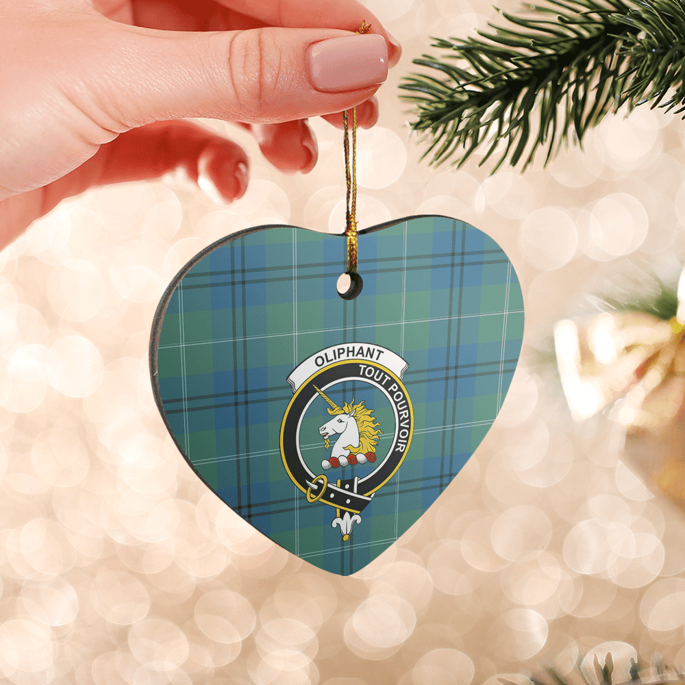 Clan Oliphant Ancient Tartan Crest Heart Ceramic Ornament IW76 Oliphant Ancient Tartan Tartan Christmas