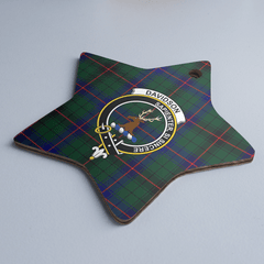 Clan Davidson Modern Tartan Crest Star Ceramic Ornament BD67 Davidson Modern Tartan Tartan Christmas