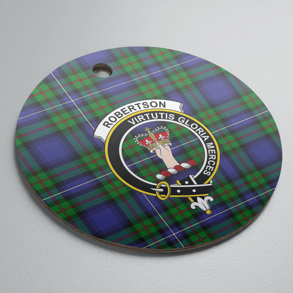 Clan Robertson Hunting Modern Tartan Crest Round Ceramic Ornament RI28 Robertson Hunting Modern Tartan Tartan Christmas