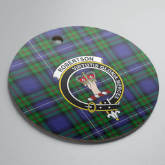 Clan Robertson Hunting Modern Tartan Crest Round Ceramic Ornament RI28 Robertson Hunting Modern Tartan Tartan Christmas