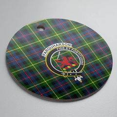 Clan Farquharson Modern Tartan Crest Round Ceramic Ornament KL17 Farquharson Modern Tartan Tartan Christmas