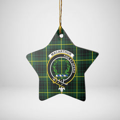 Clan MacArthur Modern Tartan Crest Star Ceramic Ornament DA49 MacArthur Modern Tartan Tartan Christmas