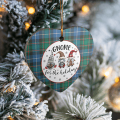 Clan MacRae Hunting Ancient Tartan Tartan Crest Gnome Heart Ceramic Ornament MW69 MacRae Hunting Ancient Tartan Tartan Christmas