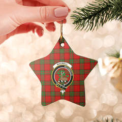 Clan Maxwell Tartan Crest Star Ceramic Ornament TE57 Maxwell Tartan Tartan Christmas