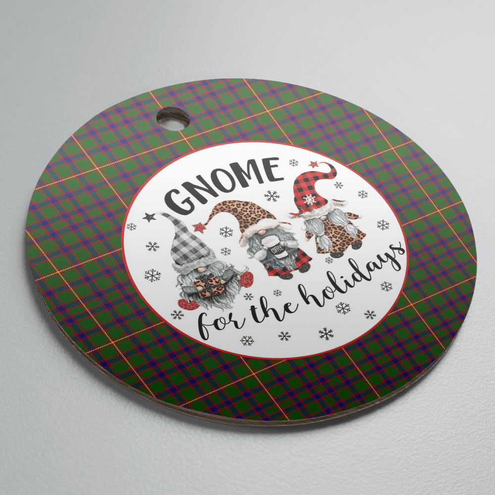 Clan Hall Tartan Tartan Crest Gnome Round Ceramic Ornament XS76 Hall Tartan Tartan Christmas