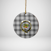 Clan Douglas Grey Modern Tartan Crest Round Ceramic Ornament PX14 Douglas Grey Modern Tartan Tartan Christmas
