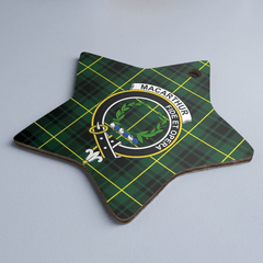 Clan MacArthur Modern Tartan Crest Star Ceramic Ornament DA49 MacArthur Modern Tartan Tartan Christmas