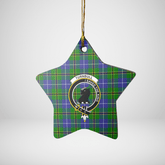 Clan Turnbull Hunting Tartan Crest Star Ceramic Ornament YA77 Turnbull Hunting Tartan Tartan Christmas