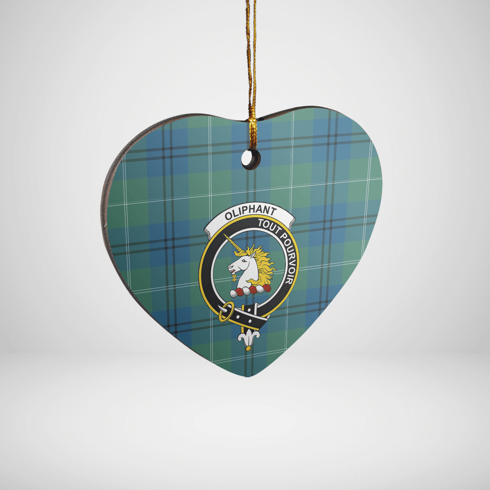 Clan Oliphant Ancient Tartan Crest Heart Ceramic Ornament IW76 Oliphant Ancient Tartan Tartan Christmas