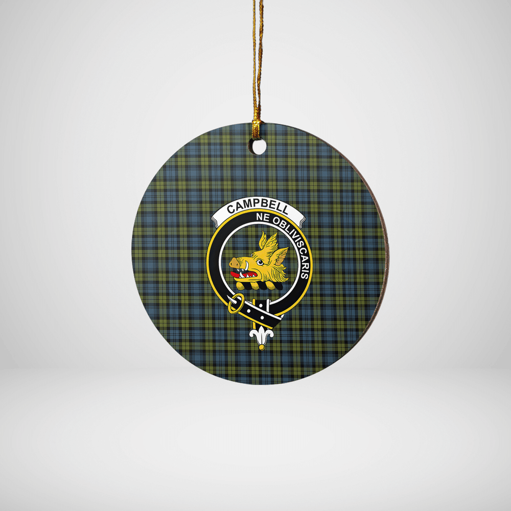 Clan Campbell Tartan Crest Round Ceramic Ornament ZR76 Campbell Tartan Tartan Christmas