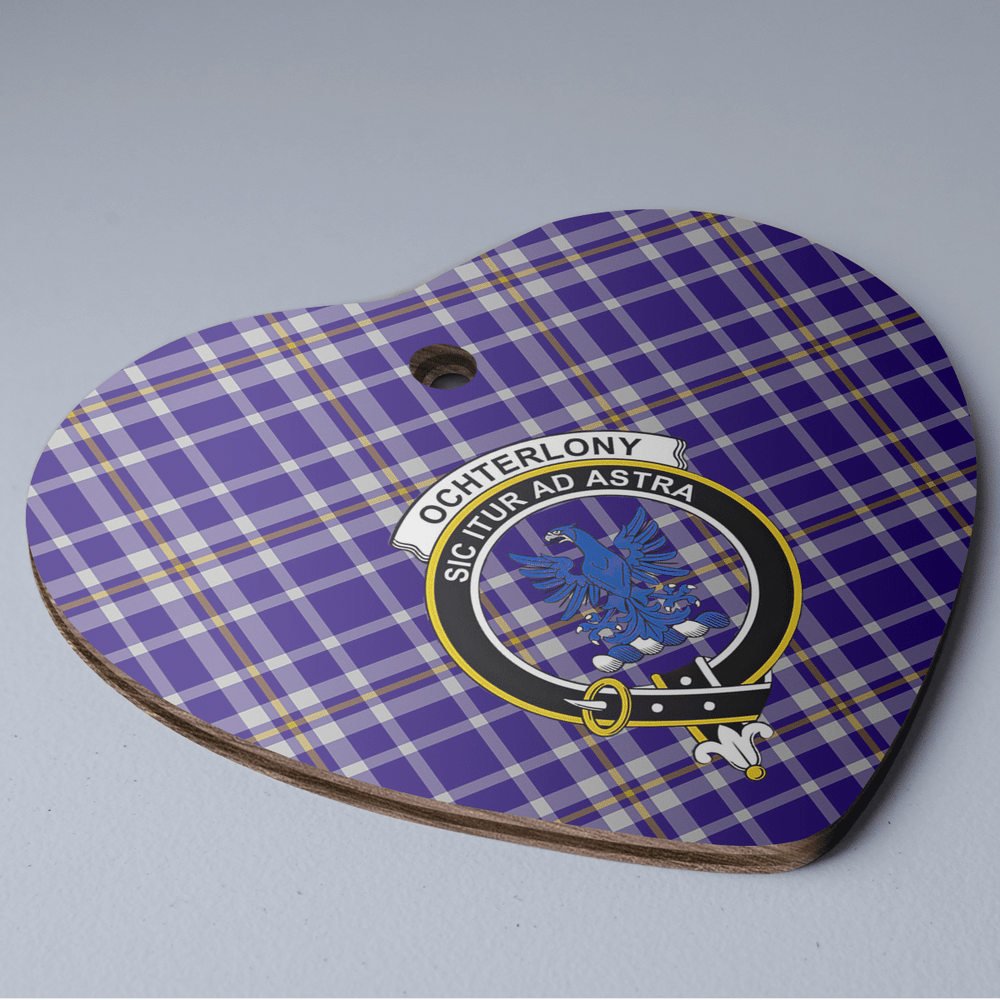 Clan Ochterlony Tartan Crest Heart Ceramic Ornament KB82 Ochterlony Tartan Tartan Christmas