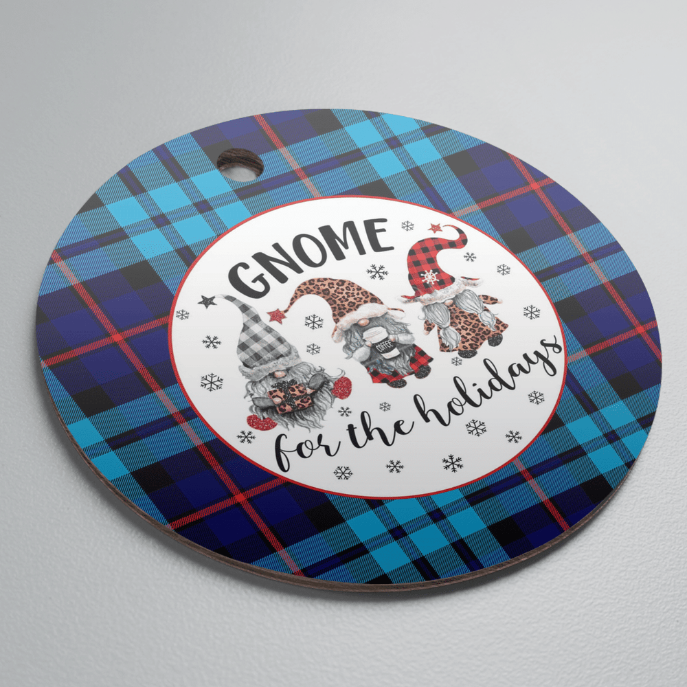 Clan MacCorquodale Tartan Tartan Crest Gnome Round Ceramic Ornament EP48 MacCorquodale Tartan Tartan Christmas