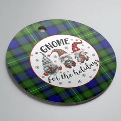 Clan Rollo Tartan Tartan Crest Gnome Round Ceramic Ornament PJ19 Rollo Tartan Tartan Christmas