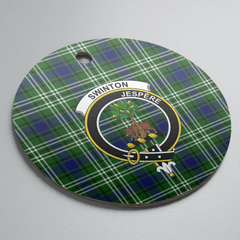 Clan Swinton (Tweedside) Tartan Crest Round Ceramic Ornament GL73 Swinton (Tweedside) Tartan Tartan Christmas