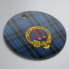 Clan Clark 2 Tartan Crest Round Ceramic Ornament SI21 Clark 2 Tartan Tartan Christmas