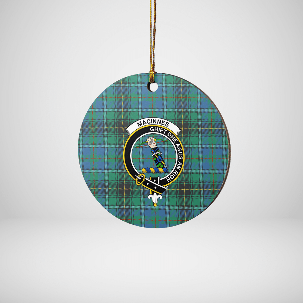 Clan MacInnes Ancient Tartan Crest Round Ceramic Ornament GB78 MacInnes Ancient Tartan Tartan Christmas