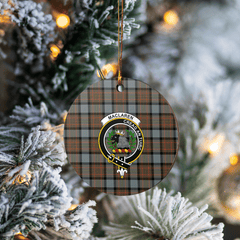 Clan MacLaren Weathered Tartan Crest Round Ceramic Ornament NH68 MacLaren Weathered Tartan Tartan Christmas