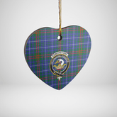 Clan Edmonstone Tartan Crest Heart Ceramic Ornament UO13 Edmonstone Tartan Tartan Christmas