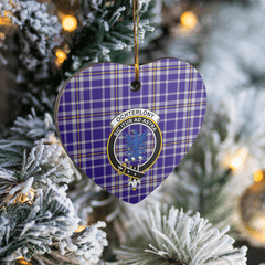 Clan Ochterlony Tartan Crest Heart Ceramic Ornament KB82 Ochterlony Tartan Tartan Christmas