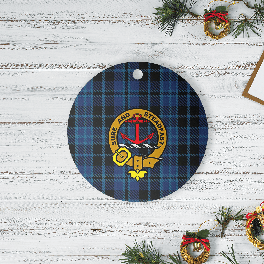 Clan Clark 2 Tartan Crest Round Ceramic Ornament SI21 Clark 2 Tartan Tartan Christmas