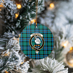 Clan Campbell of Cawdor Ancient Tartan Crest Round Ceramic Ornament UL75 Campbell of Cawdor Ancient Tartan Tartan Christmas