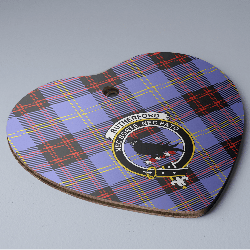 Clan Rutherford Tartan Crest Heart Ceramic Ornament GX92 Rutherford Tartan Tartan Christmas