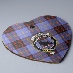 Clan Rutherford Tartan Crest Heart Ceramic Ornament GX92 Rutherford Tartan Tartan Christmas