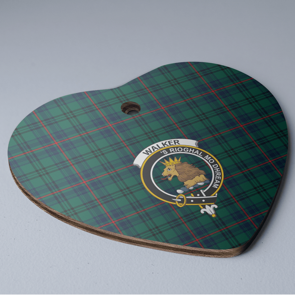 Clan Walker Tartan Crest Heart Ceramic Ornament XA70 Walker Tartan Tartan Christmas