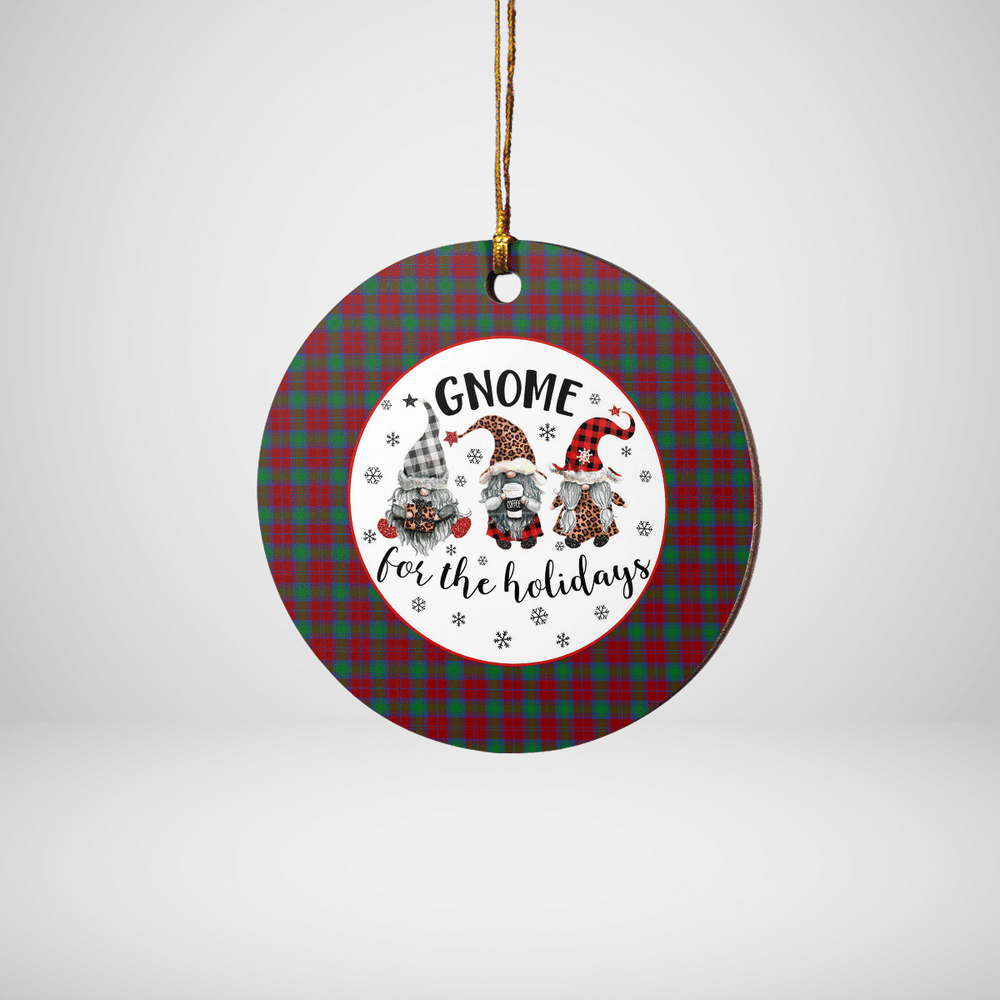 Clan Fotheringham Tartan Tartan Crest Gnome Round Ceramic Ornament IG24 Fotheringham Tartan Tartan Christmas
