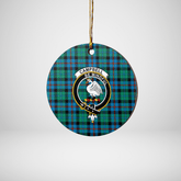 Clan Campbell of Cawdor Ancient Tartan Crest Round Ceramic Ornament UL75 Campbell of Cawdor Ancient Tartan Tartan Christmas