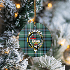 Clan MacDonald of the Isles Hunting Ancient Tartan Crest Round Ceramic Ornament NV34 MacDonald of the Isles Hunting Ancient Tartan Tartan Christmas