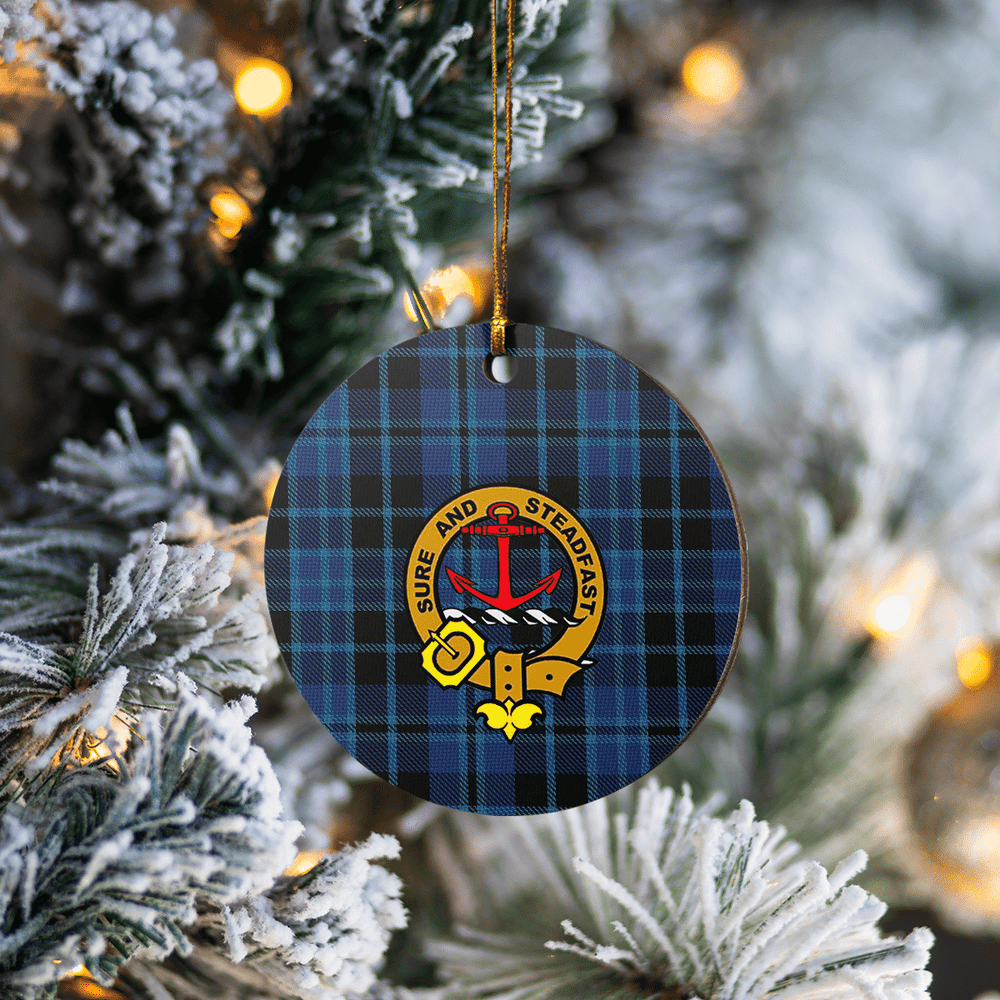 Clan Clark 2 Tartan Crest Round Ceramic Ornament SI21 Clark 2 Tartan Tartan Christmas