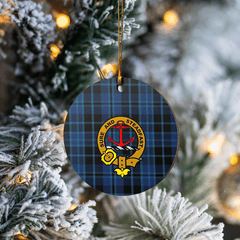Clan Clark 2 Tartan Crest Round Ceramic Ornament SI21 Clark 2 Tartan Tartan Christmas