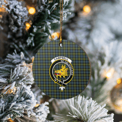 Clan Campbell Tartan Crest Round Ceramic Ornament ZR76 Campbell Tartan Tartan Christmas