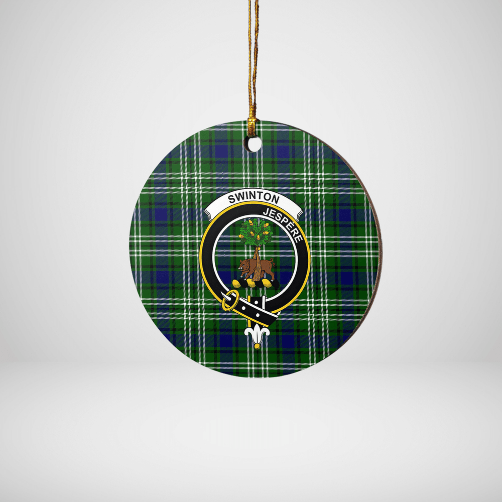 Clan Swinton (Tweedside) Tartan Crest Round Ceramic Ornament GL73 Swinton (Tweedside) Tartan Tartan Christmas