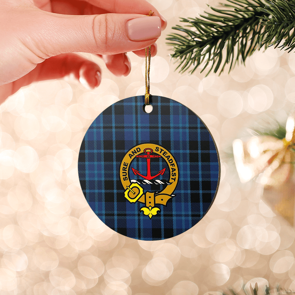 Clan Clark 2 Tartan Crest Round Ceramic Ornament SI21 Clark 2 Tartan Tartan Christmas