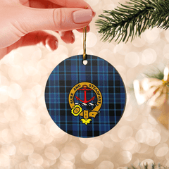 Clan Clark 2 Tartan Crest Round Ceramic Ornament SI21 Clark 2 Tartan Tartan Christmas