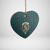 Clan Walker Tartan Crest Heart Ceramic Ornament XA70 Walker Tartan Tartan Christmas