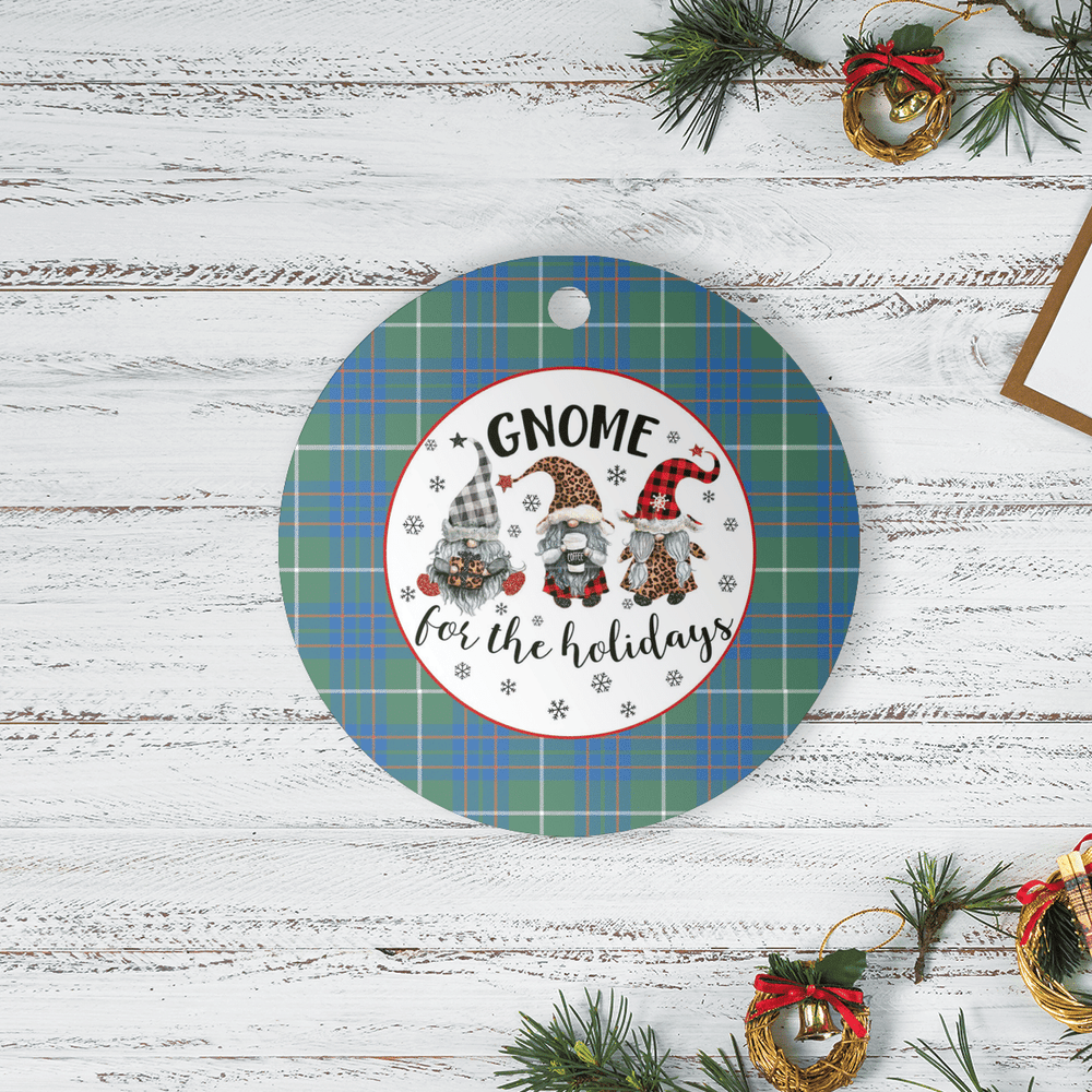 Clan MacIntyre Hunting Ancient Tartan Tartan Crest Gnome Round Ceramic Ornament IN91 MacIntyre Hunting Ancient Tartan Tartan Christmas