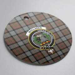 Clan MacLaren Weathered Tartan Crest Round Ceramic Ornament NH68 MacLaren Weathered Tartan Tartan Christmas