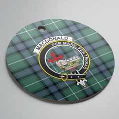 Clan MacDonald of the Isles Hunting Ancient Tartan Crest Round Ceramic Ornament NV34 MacDonald of the Isles Hunting Ancient Tartan Tartan Christmas
