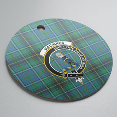 Clan MacInnes Ancient Tartan Crest Round Ceramic Ornament GB78 MacInnes Ancient Tartan Tartan Christmas