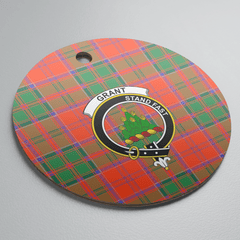 Clan Grant Ancient Tartan Crest Round Ceramic Ornament IU79 Grant Ancient Tartan Tartan Christmas